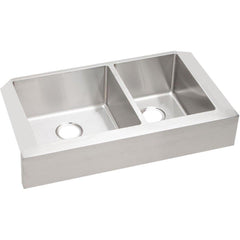 Elkay ECTRUF32179R Crosstown 18 Gauge Stainless Steel 35-7/8 x 20-1/4 x 9, 60/40 Double Bowl Farmhouse Sink