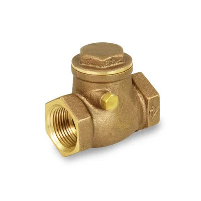 Everflow 210T012 1/2 Threaded Swing Check Valve Brass for Non-Potable Water Use