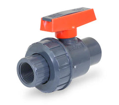 Everflow 275T212 PVC Threaded Half Union Ball Valve Gray (Not For Potable Water)