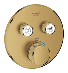 GROHE 29137GN0 Grohtherm® Three Handle Thermostatic Valve Trim in Brushed Cool Sunrise