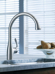 Hansgrohe 04066860 Allegro E Single Handle Pull Down Bar Faucet in Steel Optik