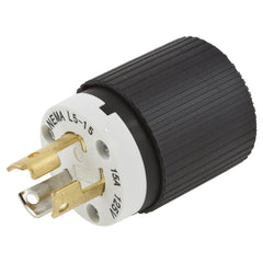 Hubbell Wiring Device-Kellems L520P Hubbell-Pro 20amp 125v Black Nylon Locking Plug Straight