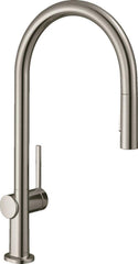 Hansgrohe 72800801 Talis N Single Handle Pull Down Kitchen Faucet in Steel Optic