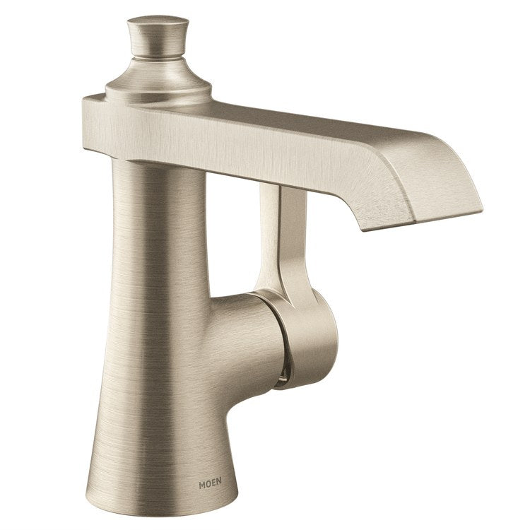 Moen S6981BN Flara Single Handle Monoblock Bathroom Sink Faucet in Brushed Nickel