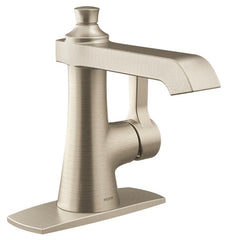 Moen S6981BN Flara Single Handle Monoblock Bathroom Sink Faucet in Brushed Nickel