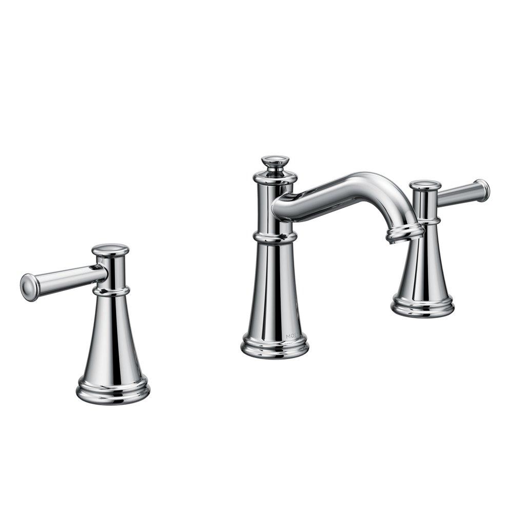 Moen T6405 Belfield Two Handle Widespread Bathroom Sink Faucet in Chrome