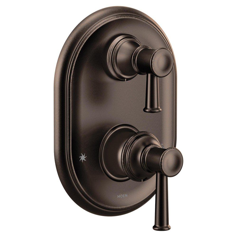 Moen UT3322ORB Two Handle Pressure Balancing Valve Trim with Integrated Diverter in Oil Rubbed Bronze