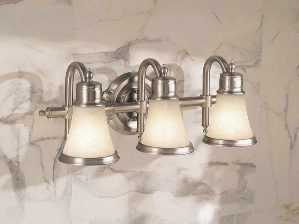 Moen YB9863CH Waterhill 22 3 Light 100 W Bathroom Vanity Globe Light in Polished Chrome