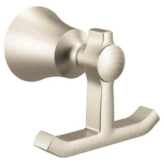 Moen YB0303BN Flara Double Robe Hook in Brushed Nickel