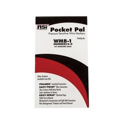 NSI Industries WMB-1 Pocket Pal Wire Marker Book 450 Wire Markers 0-9