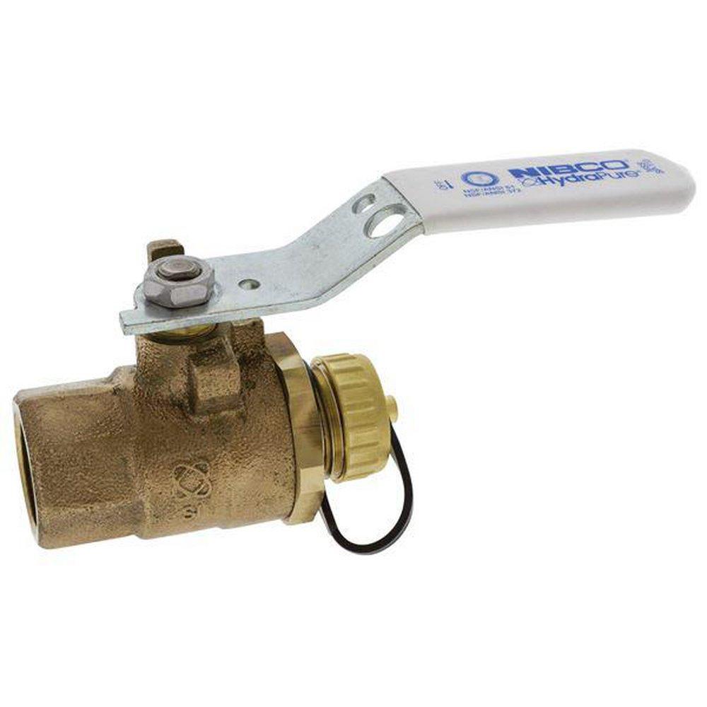 NIBCO NL958X8 T-585-80-LF-HC 3/4 in DZR Silicon Bronze Full Port NPT x Hose 600# Ball Valve