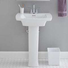 American Standard 0445400.020 Edgemere Rectangular Pedestal Sink and Base in White