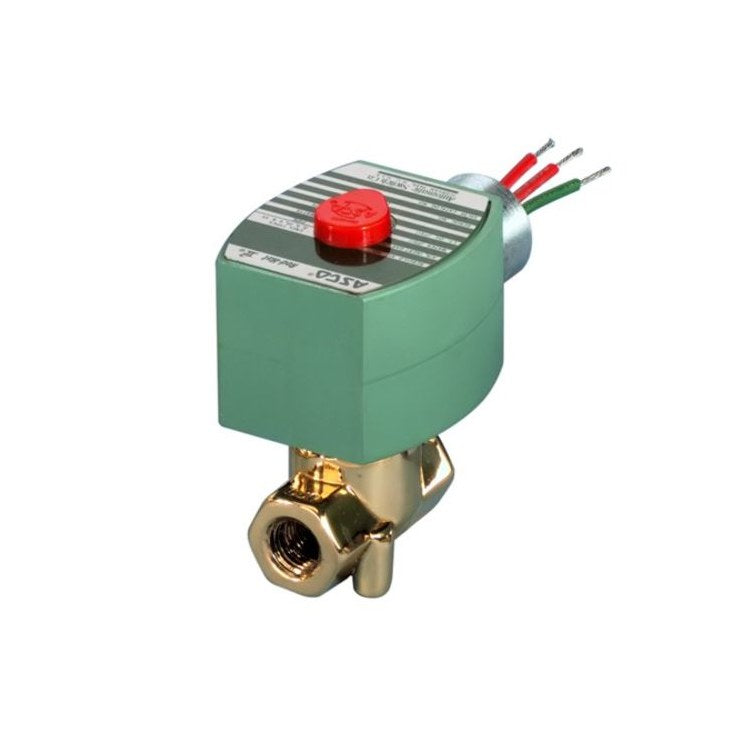 Asco 8262H210LT Solenoid Valve 2-Way Brass 1/4 Inch NPT Normally Closed 120 Alternating Current NBR