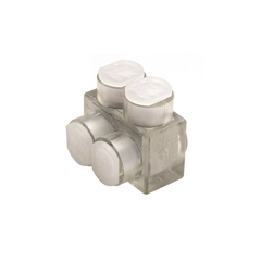 BURNDY BIT600 Aluminum Multiple Tap Connector, Clear Insulated, 2 Port, 1 Sided Entry, 4 AWG-600 kcmil, Al/Cu Rated