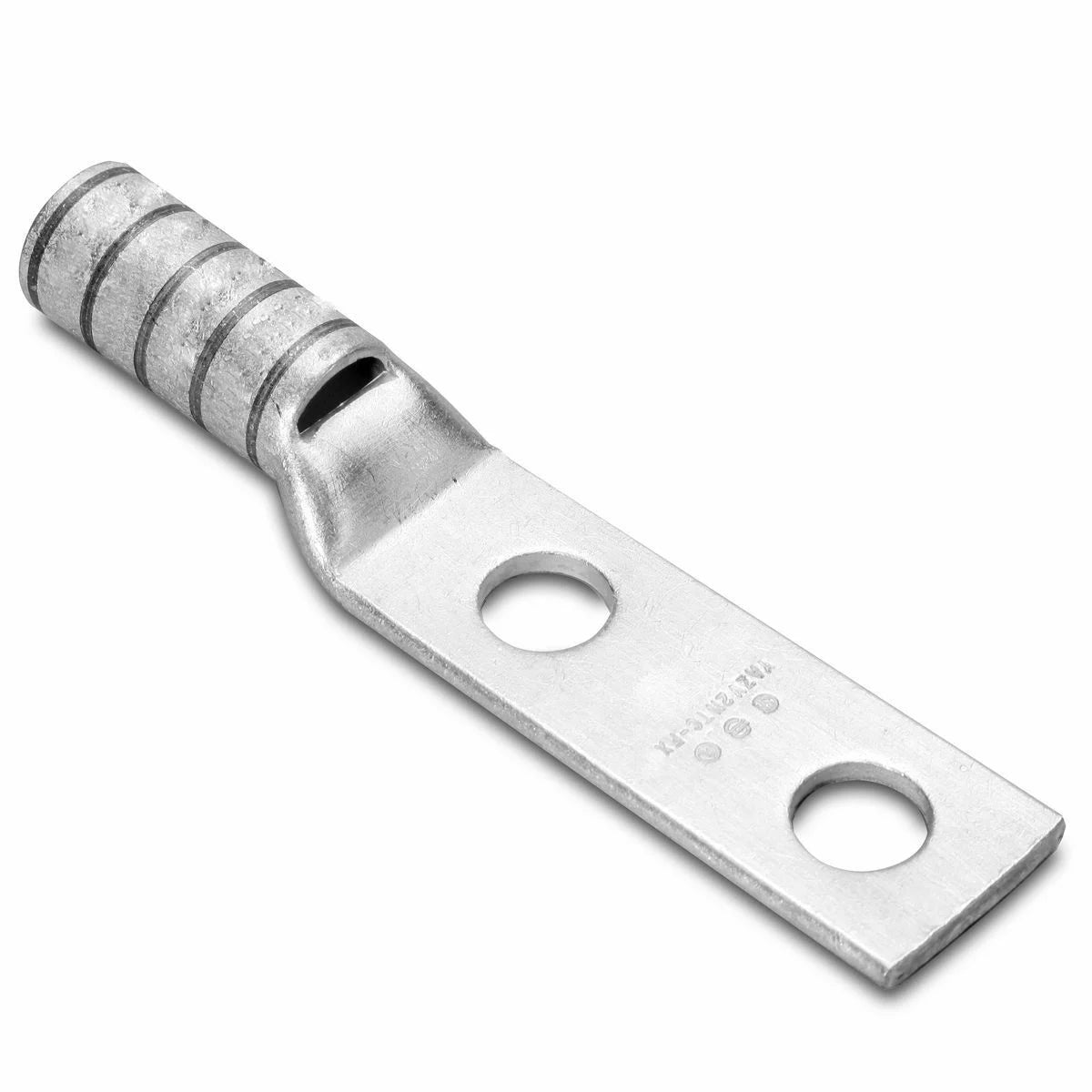 BURNDY YAV2CL2TC14FX Copper Compression Lug, 2 Hole w/ Inspection Window, 2 Flex, 1/4 Stud, 5/8 Stud Hole Spacing, Short Barrel, Tin Plated