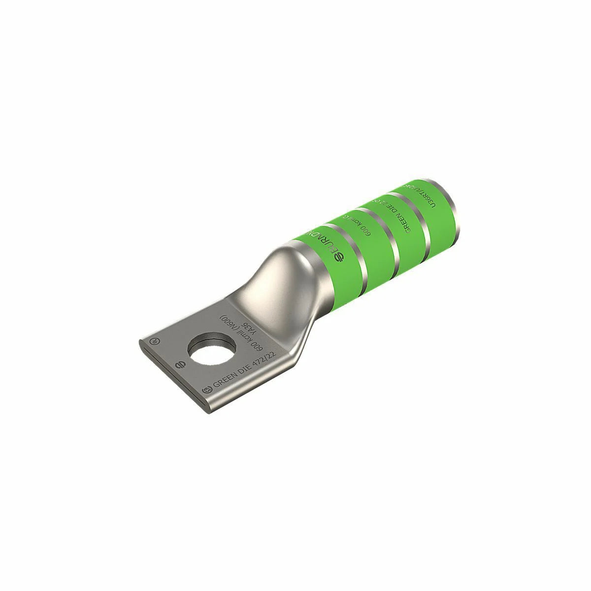 BURNDY YA36 600 kcmil CU, One Hole, 5/8 Stud Size, Long Barrel, Internal Chamfer, Tin Plated, UL/CSA, 90?C, Up to 35kV,GREEN Color Code, 22 or 472 Die Index