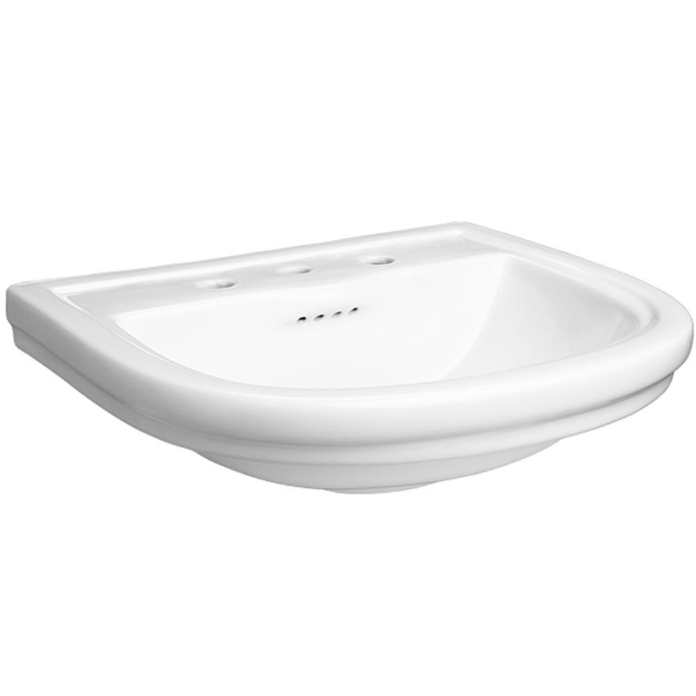 DXV D20005008.415 St. George 23-3/4 x 20-1/8 in. Oval Pedestal Bathroom Sink in Canvas White