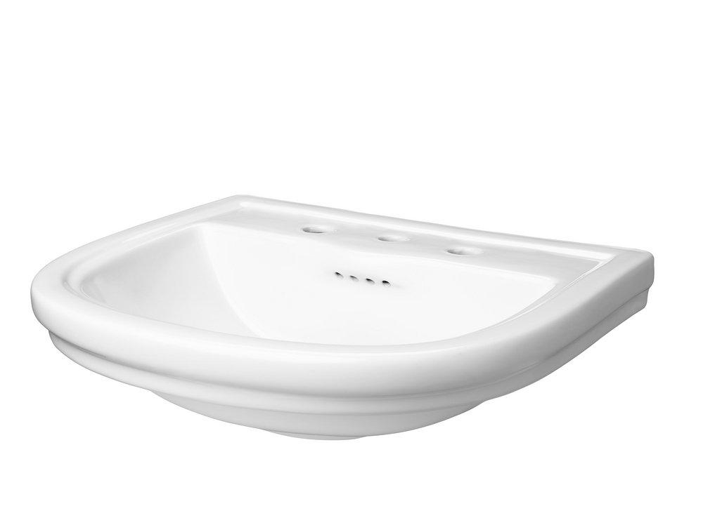 DXV D20005008.415 St. George 23-3/4 x 20-1/8 in. Oval Pedestal Bathroom Sink in Canvas White