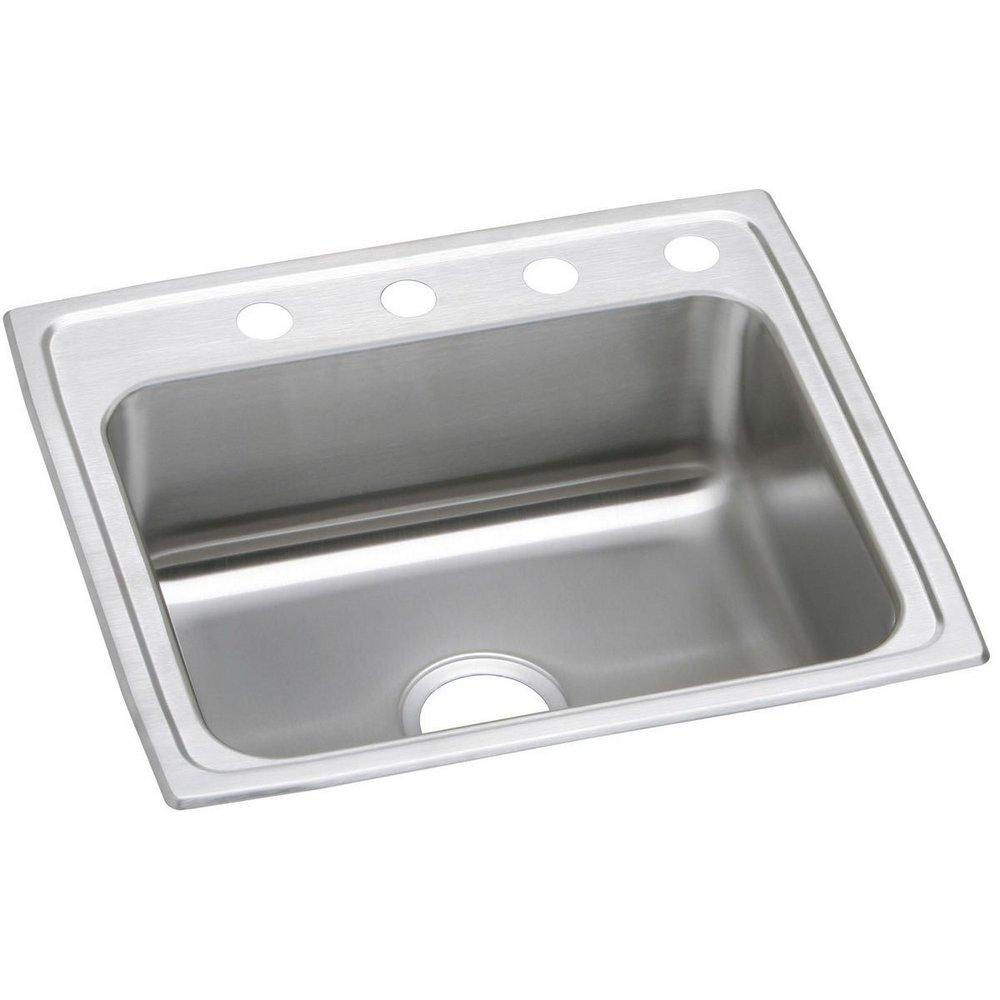 Elkay PSR22194 Celebrity 22 x 19-1/2 in. 4 Hole Stainless Steel Single Bowl Drop-in Kitchen Sink