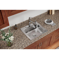 Elkay PSR22194 Celebrity 22 x 19-1/2 in. 4 Hole Stainless Steel Single Bowl Drop-in Kitchen Sink