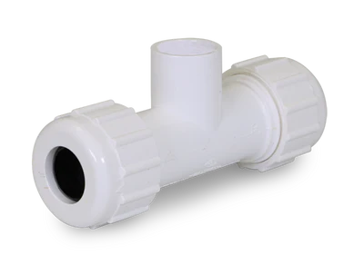 Everflow 375CT034 | 3/4 PVC Compression Tee Solvent Branch NSF Approved | 375CT034