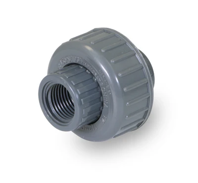 Everflow 380CU114 1-1/4 PVC Union Threaded Sched 80 Gray NSF Approved