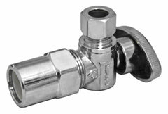 Everflow 82412PR-NL 1/2 X 3/8 In. Solvent Weld X OD Compression Oval Handle Straight Supply Stop Valve In Chrome Plated