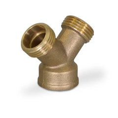 Everflow G43-343434 Dual Hose Wye Shut-Off Brass Garden Hose Fitting For Non Potable Use Only