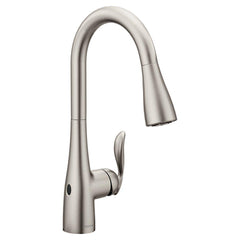 Moen 7594EWSRS Arbor MotionSense Wave Single Handle Pull Down Touchless Kitchen Faucet in Spot Resist Stainless