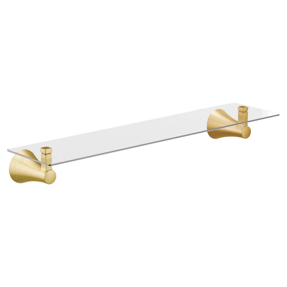 Moen YB0390BG Flara Glass Bathroom Shelf in Brushed Gold