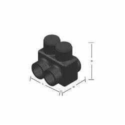 NSI Industries IT-1/0 14 to 1/0 AWG Black Plastisol 2-Port Insulated Tap Connector