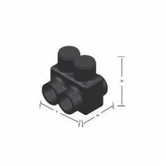 NSI Industries IT-1/0 14 to 1/0 AWG Black Plastisol 2-Port Insulated Tap Connector