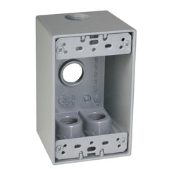 Taymac SD450S 1-Gang 4-Hole 1/2 In. Deep Outlet Box - Silver