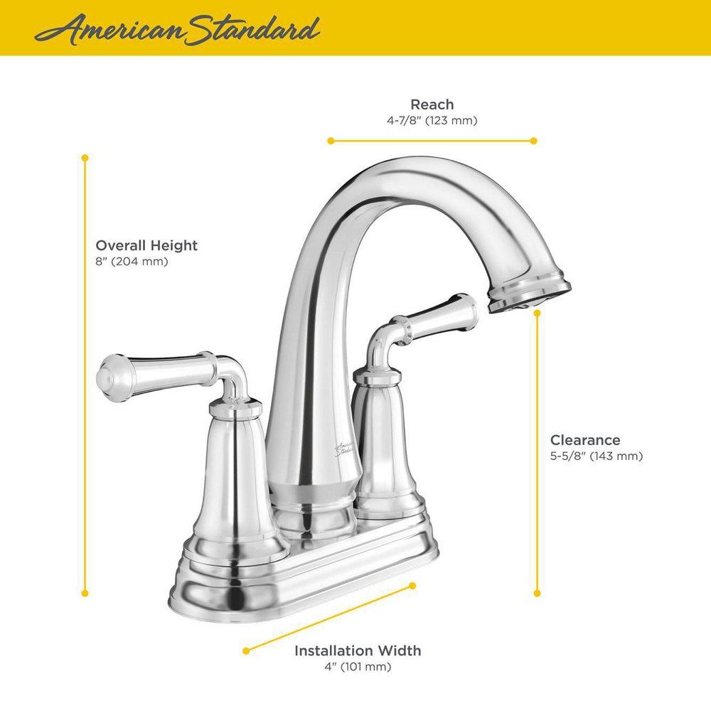 American Standard 7052207.002 Delancey Two Handle Centerset Bathroom Sink Faucet in Polished Chrome