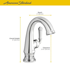 American Standard 7052121.002 Delancey Single Handle Monoblock Bathroom Sink Faucet 1.2 gpm (Polished Chrome) Replacement MPN