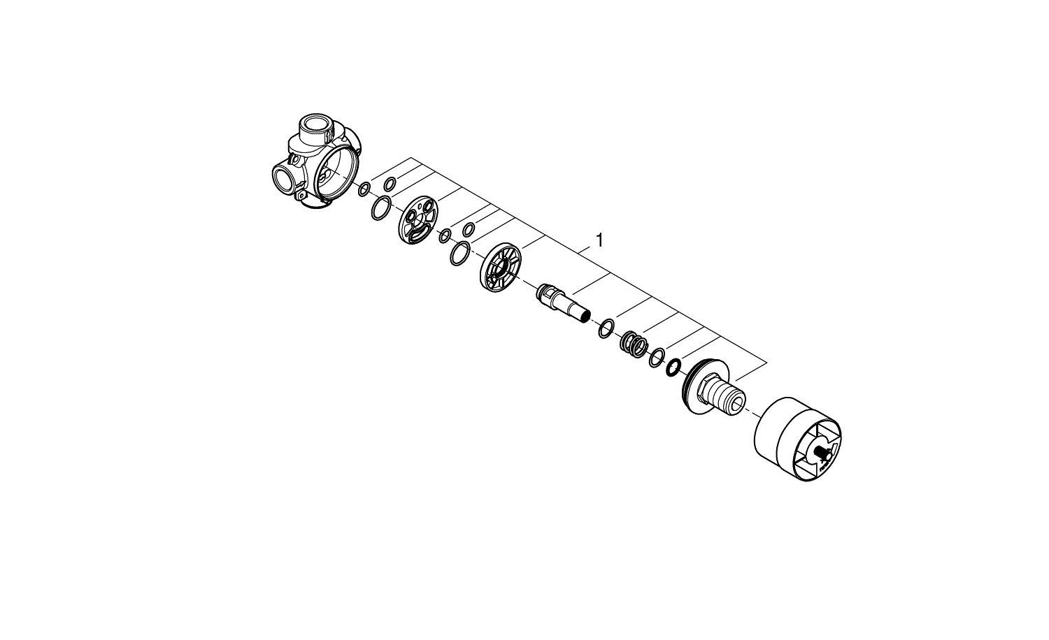 GROHE 29903000 Concetto 1/2 in. NPT Diverter Valve