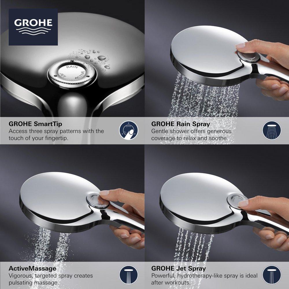 GROHE 26552000 Rainshower SmartActive 130 Cube Multi Function Hand Shower