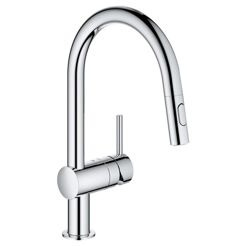 GROHE 31378003 Minta Single Handle Pull Down Kitchen Faucet 1.75 GPM in Grohe Chrome