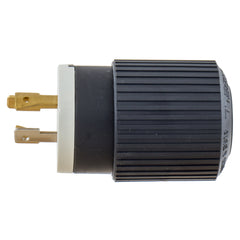 Hubbell Wiring Device-Kellems L1420P Hubbell-Pro 20amp 125/250v Black Nylon Locking Plug 3-Pole 4-Wire Grounding