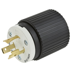 Hubbell Wiring Device L715P 15 Amp 277 VAC 2-Pole 3-Wire NEMA L7-15P Black and White Locking Plug