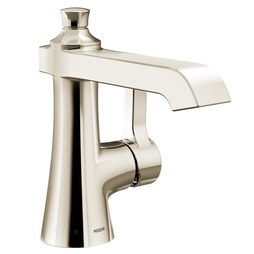 Moen S6981NL Flara Single Handle Monoblock Bathroom Sink Faucet in Polished Nickel