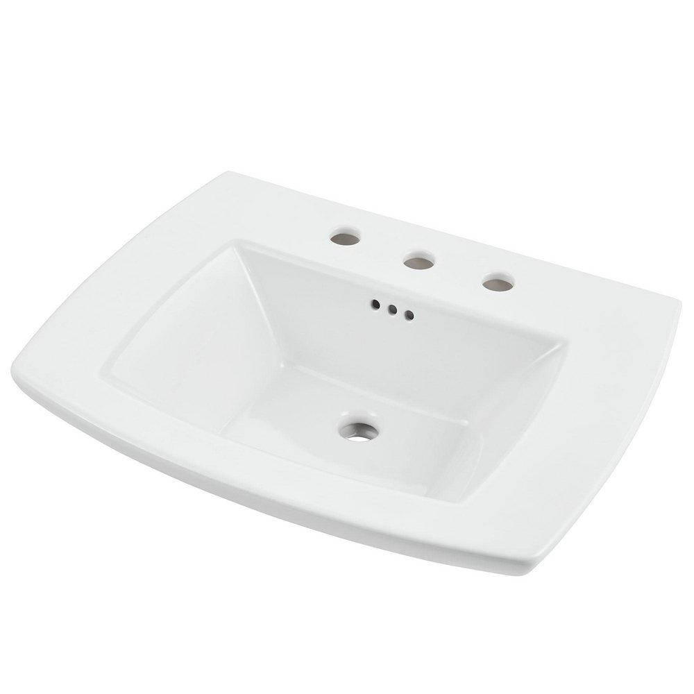 American Standard 0445008020 Edgemere 25 x 19-1/2 in. Rectangular Pedestal Bathroom Sink in White