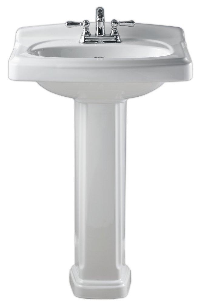 American Standard 0555.108.020 Portsmouth 24-3/8 x 19-1/2 Rectangular Pedestal Bathroom Sink in White