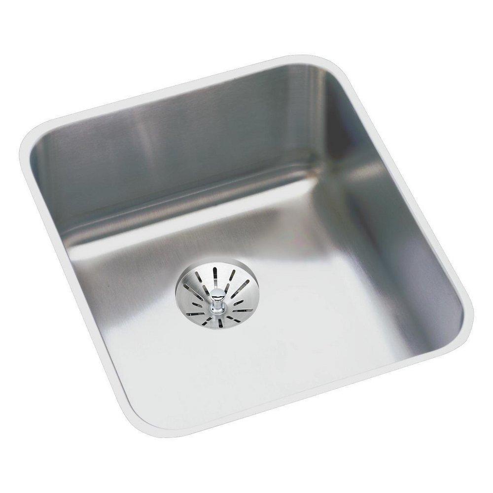 Elkay ELUH1316PD Lustertone Classic Stainless Steel 16 x 18-1/2 x 7-7/8 Single Bowl Undermount Sink with Perfect Drain