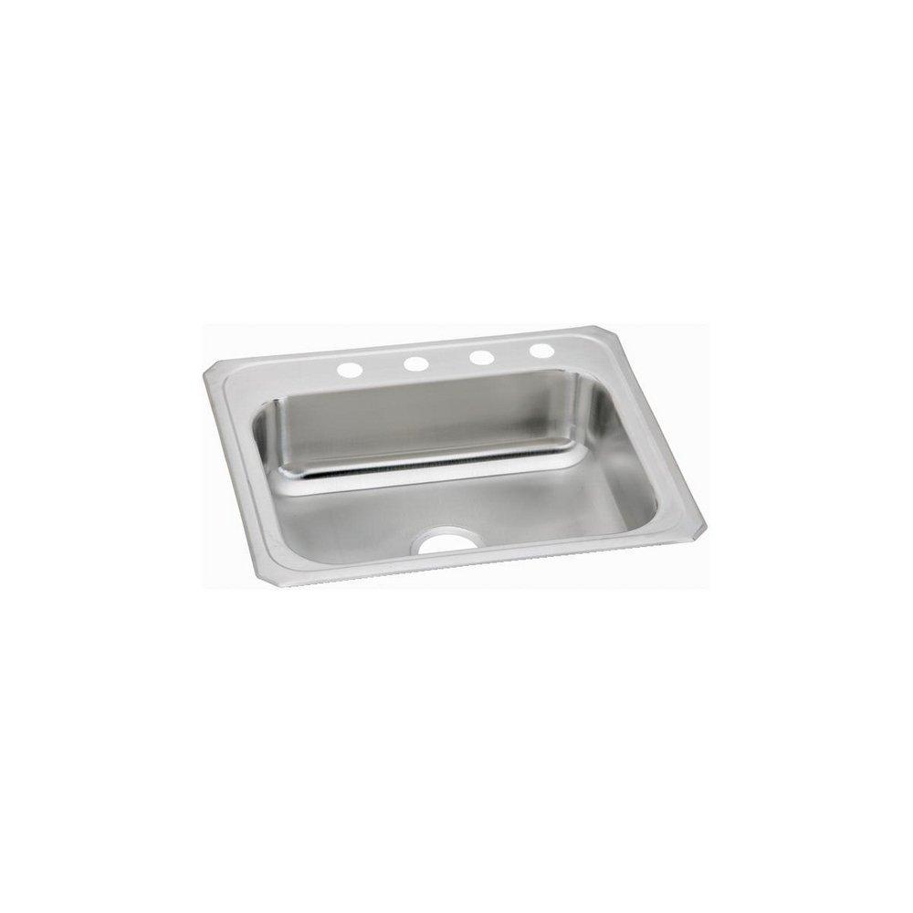 Elkay CR25214 Celebrity 25 x 21-1/4 in. 4 Hole Stainless Steel Single Bowl Drop-in Sink