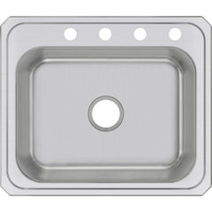 Elkay CR25214 Celebrity 25 x 21-1/4 in. 4 Hole Stainless Steel Single Bowl Drop-in Sink