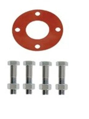 Everflow FGF04R-B | 4 Red Rubber Full Face Gasket With Bolt/Nut Set | FGF04R-B