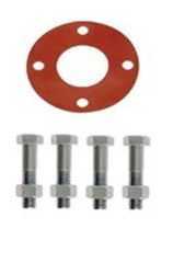 Everflow FGF04R-B | 4 Red Rubber Full Face Gasket With Bolt/Nut Set | FGF04R-B