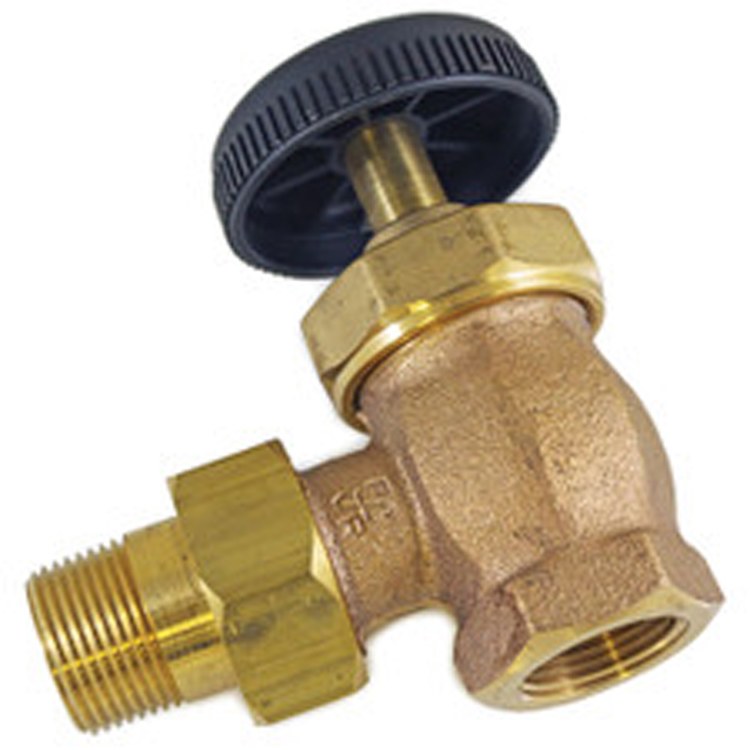 Hoffman 405105 Radiator Valve 185 Angle 1 Inch NPT Brass 150 Pounds per Square Inch