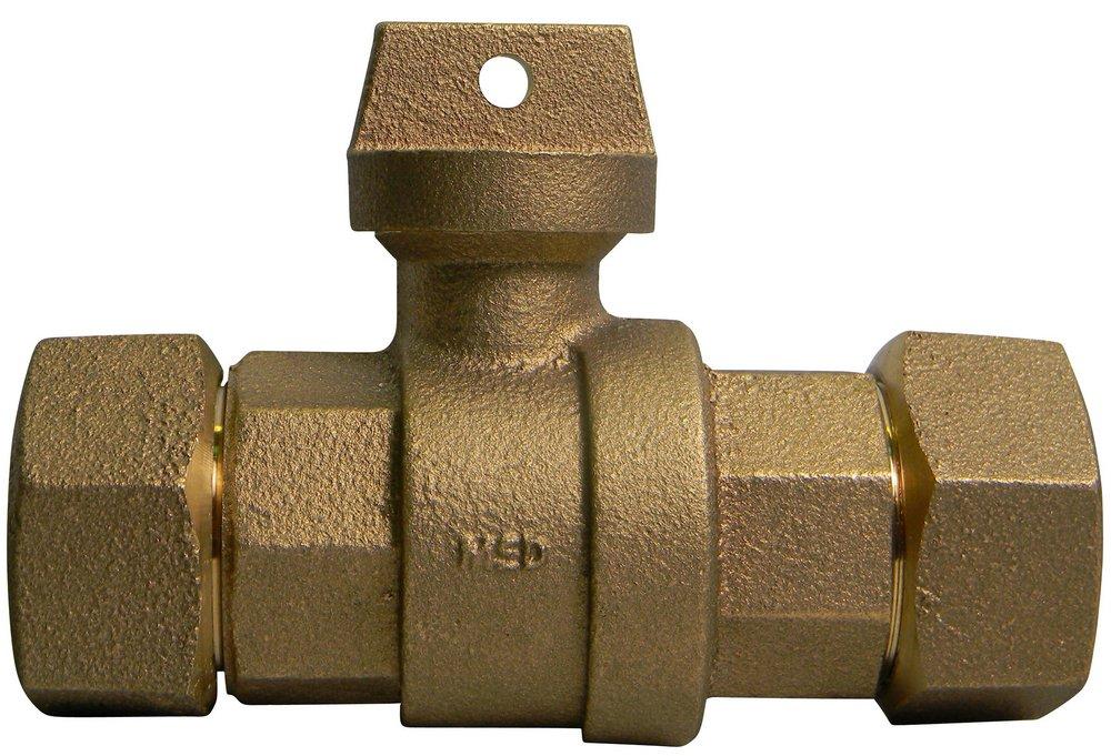 A.Y. McDonald 5129-169 3/4 In. CTS Compression Brass Ball Valve Curb Stop M76100TF